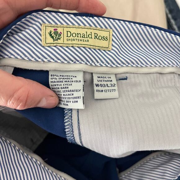 Donald Ross Navy Blue Flat Front Performance Stretch Straight Leg Pant Size40x32 - Picture 5 of 5